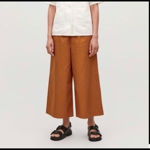 Cos Wide leg Culotte Trousers pants crops orange